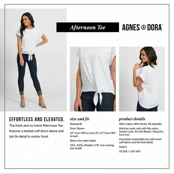 Agnes & Dora Navy Blue Long Sleeve Afternoon Tee Shirt Top Side Tie Knot - Picture 2 of 4